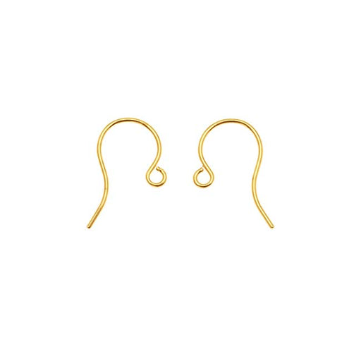 Earring Findings, French Wire Hooks 16mm, Raw Brass (50 Pieces)