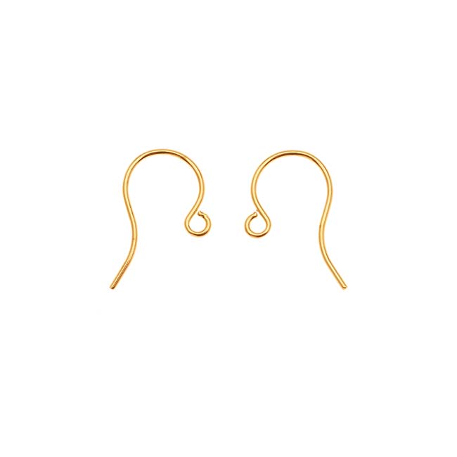 Earring Findings, French Ear Wire Hook 16mm, Gold Plated (50 Pcs)