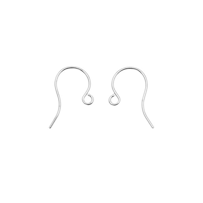 Earring Findings, French Wire Hooks 16mm, Silver Plated (50 Pieces)
