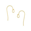 Earring Findings, Bali Style Earring Hooks with Ball 21mm, Gold Plated (25 Pairs)