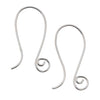 Sterling Silver Round Earring Hooks With Spiral Loop 20.5mm (1 Pair)