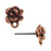 Earring Post, Succulent with Loop 9.5x8mm, Antiqued Copper, By TierraCast (1 Pair)