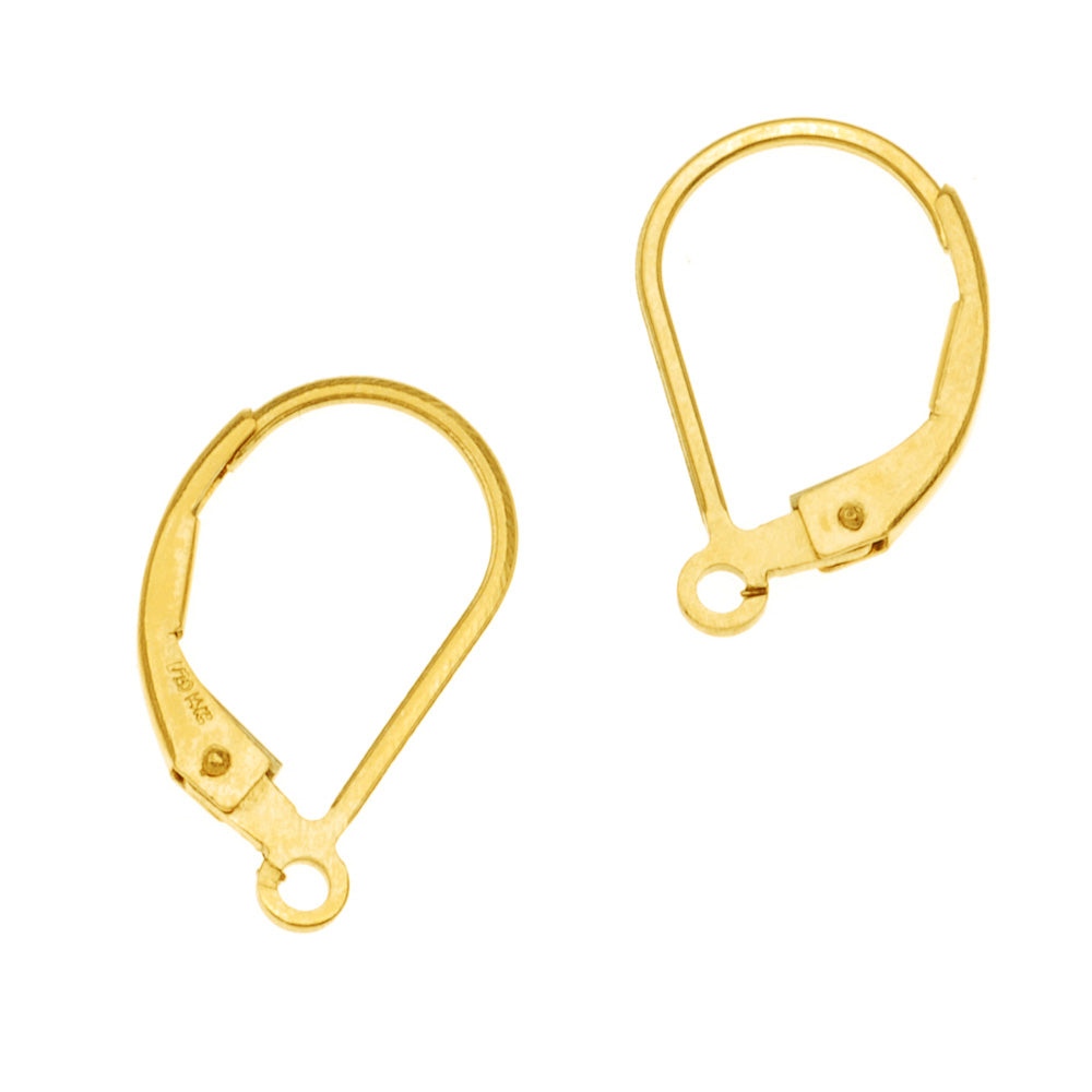 Earring Findings, Leverbacks 16x10mm, 14K Gold-Filled (1 Pair)