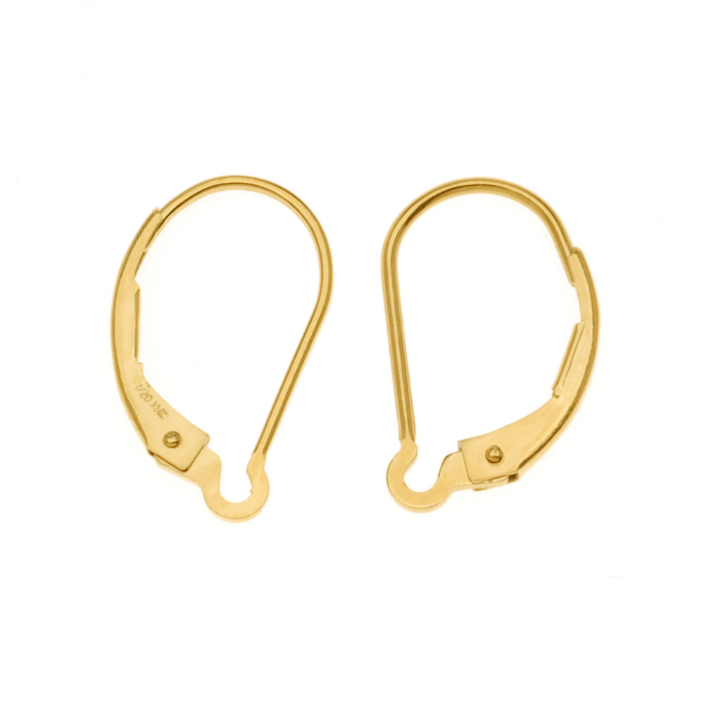 Earring Findings, Interchangeable Leverbacks 16x10mm, 14K Gold