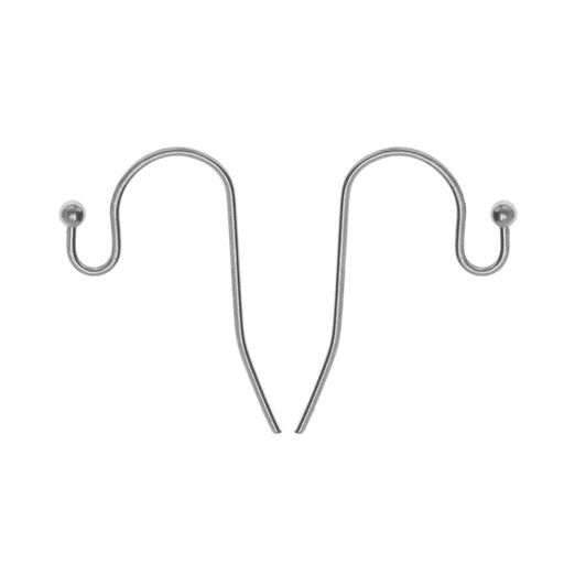 Earring Findings, Earwire Hooks with Ball 20mm, Stainless Steel (6 Pairs)