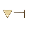 Earring Post, Triangle with Hole 7x8mm, Gold Plated (2 Pairs)