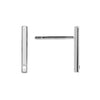 Earring Post, Rectangle with Hole 14mm, Platinum Tone (2 Pairs)
