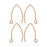 Earring Findings, V-Shaped French Ear Wire with Loop 15.5x26mm, Rose Gold Tone (2 Pairs)