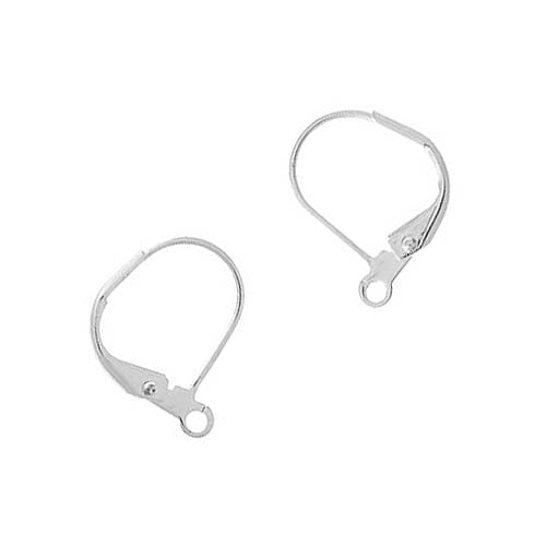 Earring Findings, Leverback 13x11mm, Silver Plated (25 Pairs)