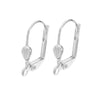 Earring Findings, Leverback Earrings with Shell 14x9mm, Silver Plated (5 Pairs)