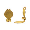 Earring Findings, Clip On Earrings with 15mm Glue On Pad, Gold Plated (3 Pairs)