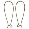 Vintaj Natural Brass Long Arched Ear Wire 45mm (1 Pair)