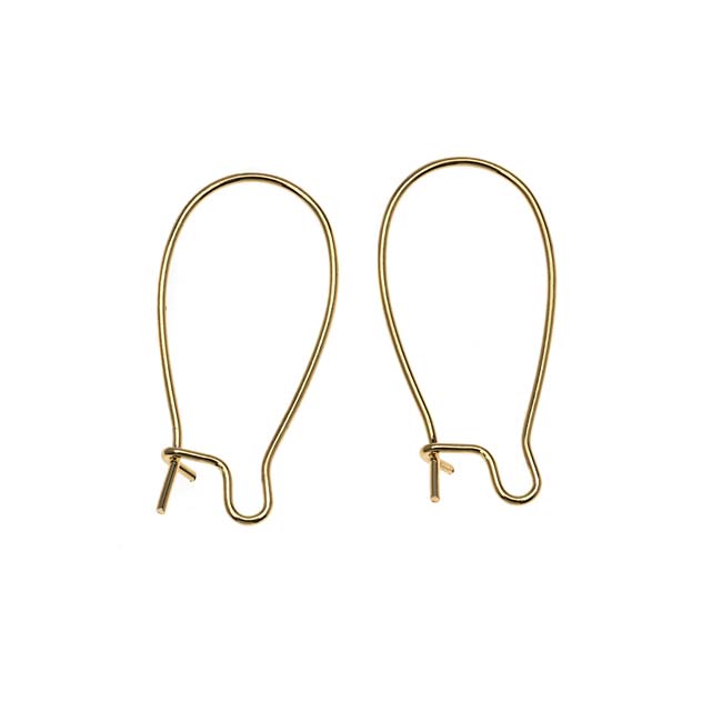 1 Pair Kidney Ear Wire Lightweight Thin Gauge Wire Earring Wires Earring  Hook Component in Sterling Silver or 14K Gold Filled