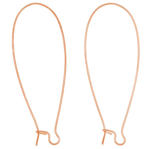 Earring Findings, Kidney Wire Hook 47.5mm, Genuine Copper (10 Pairs)