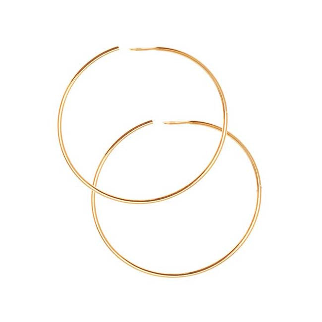 Earring Findings, Chandelier Hoops 1 Inch, Gold Plated (10 Pairs)