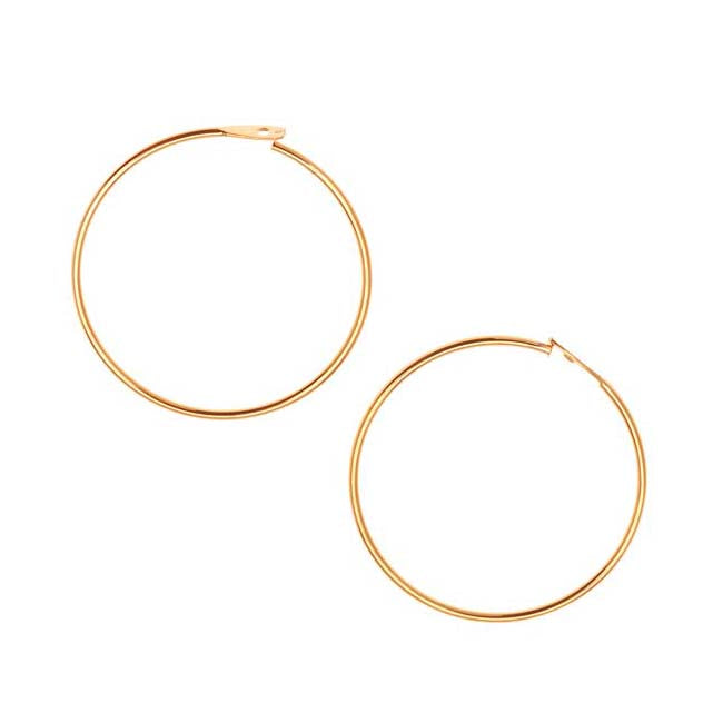 Earring Findings, Beading Hoops 3/4 Inch, Gold Plated (10 Pairs)