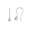 Earring Findings, Ear Wire Hooks with Teardrop 18mm, Silver Plated (5 Pairs)