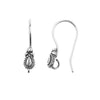 Earring Findings, Bali Style Earring Hooks with Ball 21mm, Antiqued Silver Plated (25 Pairs)
