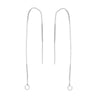 Earring Findings, Ear Threads 4 Inch with Loop, Sterling Silver (1 Pair)