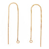 Earring Findings, Ear Threads 3 1/4 Inch Box Chain with Loop 14K Gold-Filled, Pair