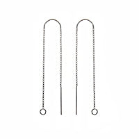 Sterling Silver Ear Threads Threaders 4 Inch with Bridge & Loop (1 Pair)