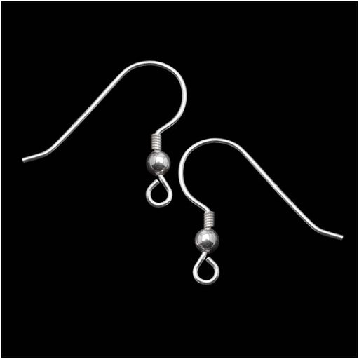 Silver Filled Ball & Coil Earring Hooks - 19mm (4 Pairs)