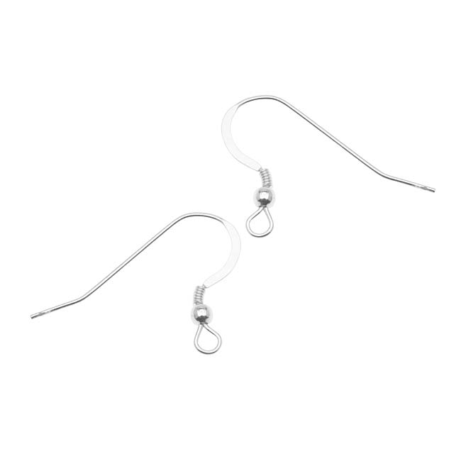 Silver FIlled French Wire Earring Hooks With Coil And Ball (10 Pieces)