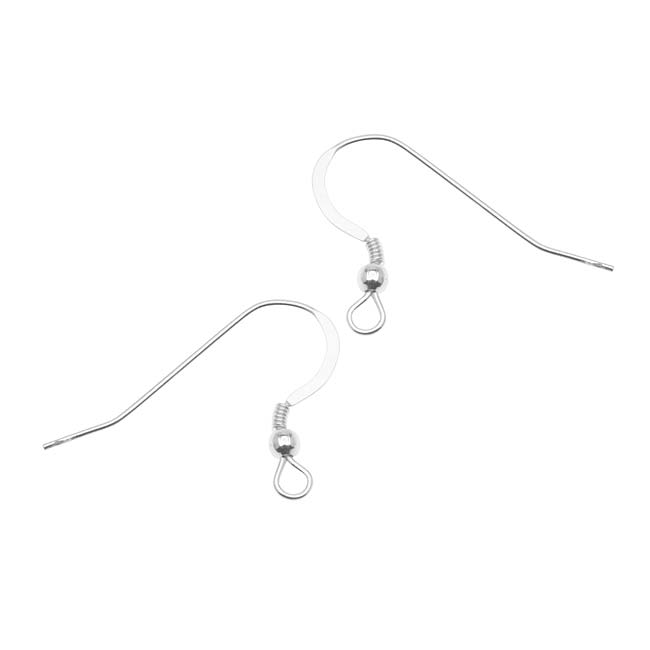 .925 Silver FIlled French Wire Earring Hooks With Coil And Ball (10 Pieces)
