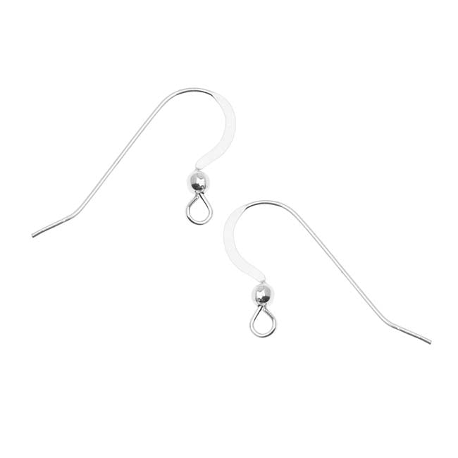 Earring Findings, French Wire Hook with Ball 23mm Long 23 Gauge  Silver-Filled (3 Pairs) — Beadaholique