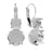 PRESTIGE Crystal Jewelry Setting ,Tilt Square Earrings,SS39 Chaton,12mm Cushion Stone, Rhodium (1 Pair)