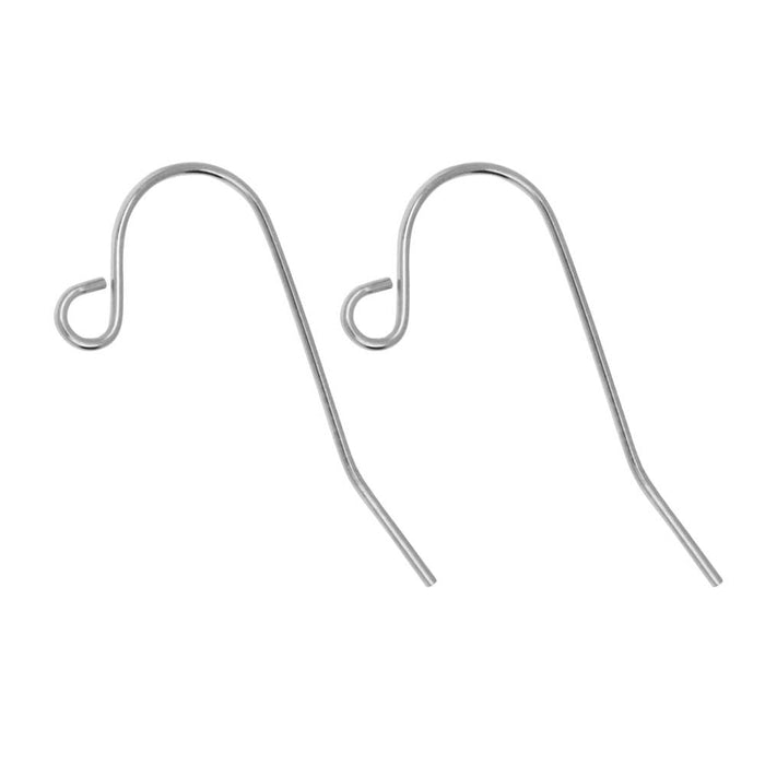 Earring Hooks, French Wire 25mm, Stainless Steel (144 Pieces)