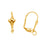 Earring Findings, Leverbacks with Fleur De Lis 15x9mm, Gold Plated (6 Pairs)