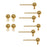 Earring Posts, Stud with Ball 4mm & Perpendicular Loop, Gold Plated (10 Pairs)