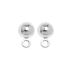Earring Posts, Stud with Ball 4mm & Perpendicular Loop, Silver Plated (10 Pairs)