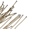 Head Pins, 3 Inches Long and 21 Gauge Thick, Antiqued Brass (25 Pieces)