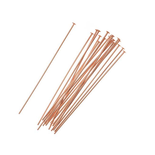 Head Pins, 1.5 Inches Long and 24 Gauge Thick 14K Rose Gold Filled (20 Pieces)