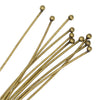 Nunn Design Head Pin, with Ball Head 2 Inches Long and 20 Gauge Thick Antiqued Gold (10 Pieces)