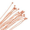 Head Pins, with Ball Head 2 Inches Long and 22 Gauge Thick, Copper (20 Pieces)