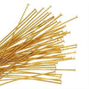 Head Pins, 1.5 Inches Long and 21 Gauge Thick, 22K Gold Plated (50 Pieces)