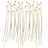 Beadalon Head Pin, with Ball Head 2 Inches Long and 22 Gauge Thick, Gold Plated (24 Pieces)