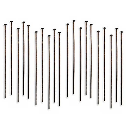 Vintaj Natural Brass Head Pin, 2 Inches Long and 21 Gauge Thick (20 Pieces)