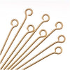 Open Eye Pins, 50 Pieces, 22K Gold Plated (1 Inch Long and 21 Gauge Thick)