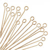 Open Eye Pins, 50 Pieces, 22K Gold Plated (1 Inch Long and 22 Gauge Thick)