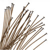 Head Pins, 1.5 Inches Long and 22 Gauge Thick, Antiqued Brass (50 Pieces)