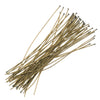 Head Pins, 2 Inches Long and 22 Gauge Thick, Antiqued Brass (50 Pieces)