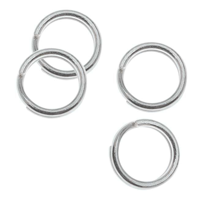 Sterling Silver Split Rings 6mm (6 pcs)