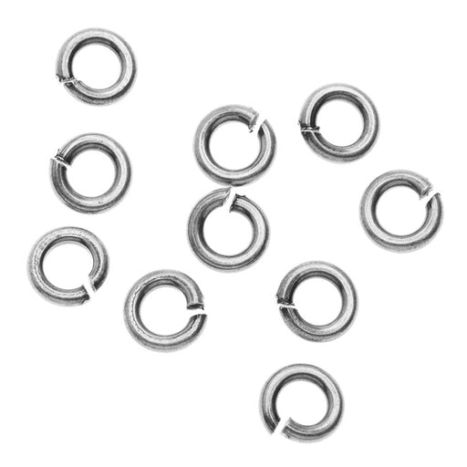 Nunn Design Findings, 5.5mm 16 Gauge Open Jump Rings, Antiqued Silver (10 Pieces)