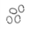 Jump Rings, Open Textured Oval 6x4.5mm Antiqued Silver, by Nunn Design (10 Pieces)