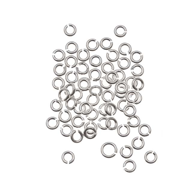 25 4mm Open Jump Rings, Sterling Silver Thin Jump Rings, 22 Gauge Open  Loops, Wholesale, .925 Sterling Silver Small Rings 