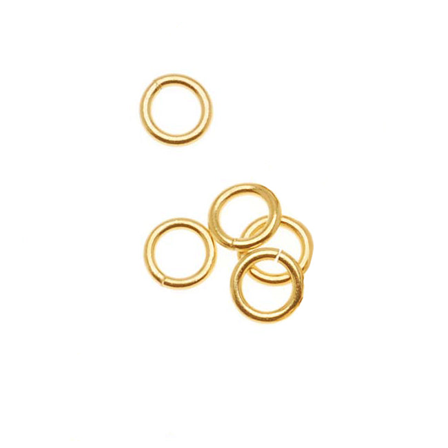 14K Gold-Filled Open Jump Rings 4mm 21 Gauge (10 pcs)